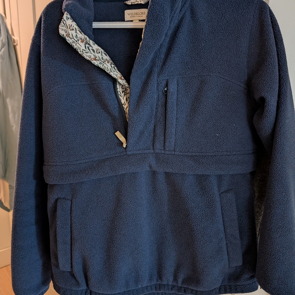Navy Wildlore All Phases Fleece -Maternity And Nursing Sweater